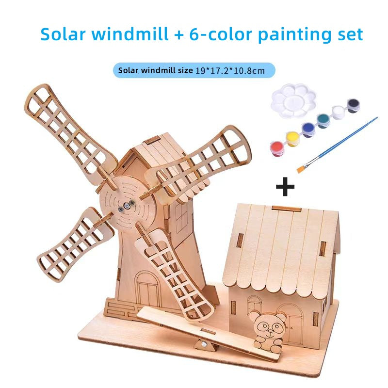 Handmade solar windmill DIY materials